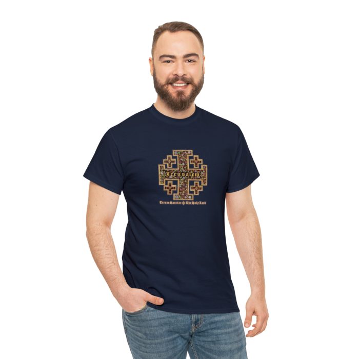 JERUSALEM CROSS WITH JERUSALEM FLOWER T SHIRT